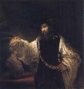 REMBRANDT Harmenszoon van Rijn Aristotle Contemplation a Bust of Homer Germany oil painting artist